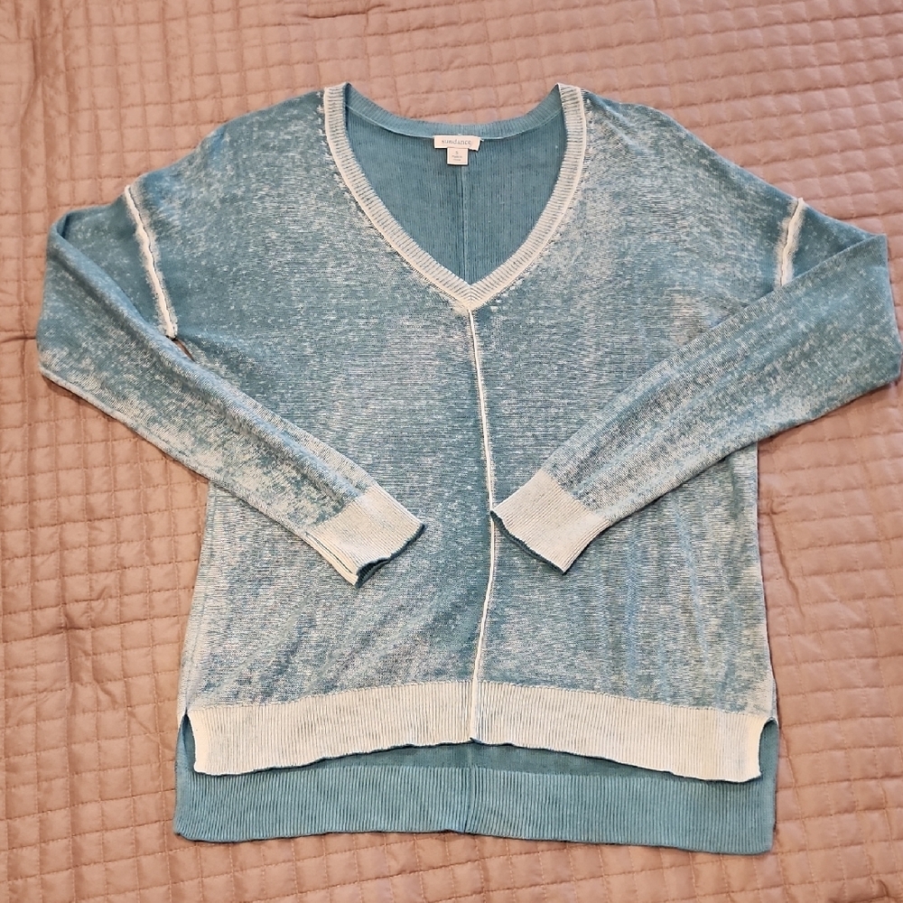 Women's Blue V-Neck Sweater